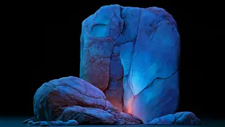 Moonlit Boulder Glow desktop wallpaper