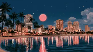 Palm Moon Harbor desktop wallpaper