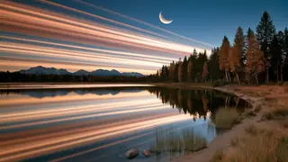 Peach Lake Pines desktop wallpaper