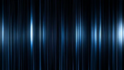 Bright blue and white lines fall straight down the frame, like a waterfall of light.