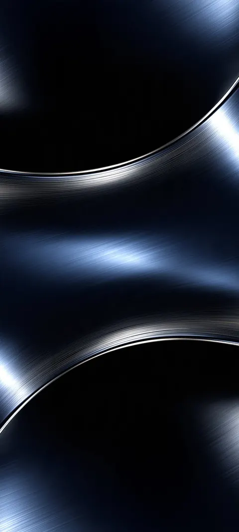 Smooth dark metallic curves catch soft blue highlights.