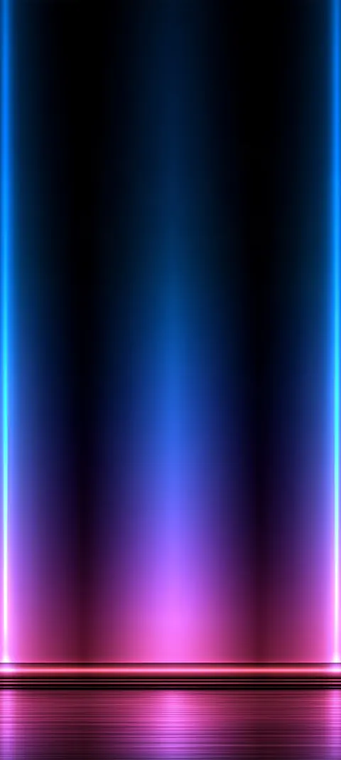 Minimal neon rails fading blue into magenta — OLED-friendly empty center for icons.