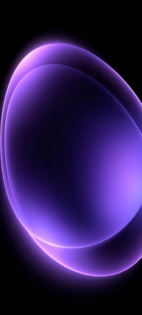 Two soft purple ovals with luminous edges on black — calm glass-like glow for quiet lock screens.