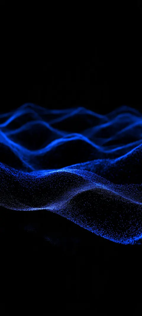 A thin blue wave of light points ripples across an otherwise black screen.
